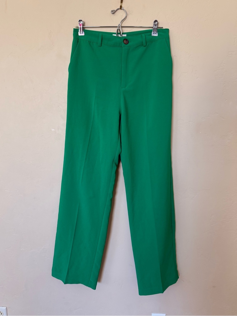 Wide Leg Trouser Pants Green High Rise Office Siren Love Tree Medium - Picture 2 of 9
